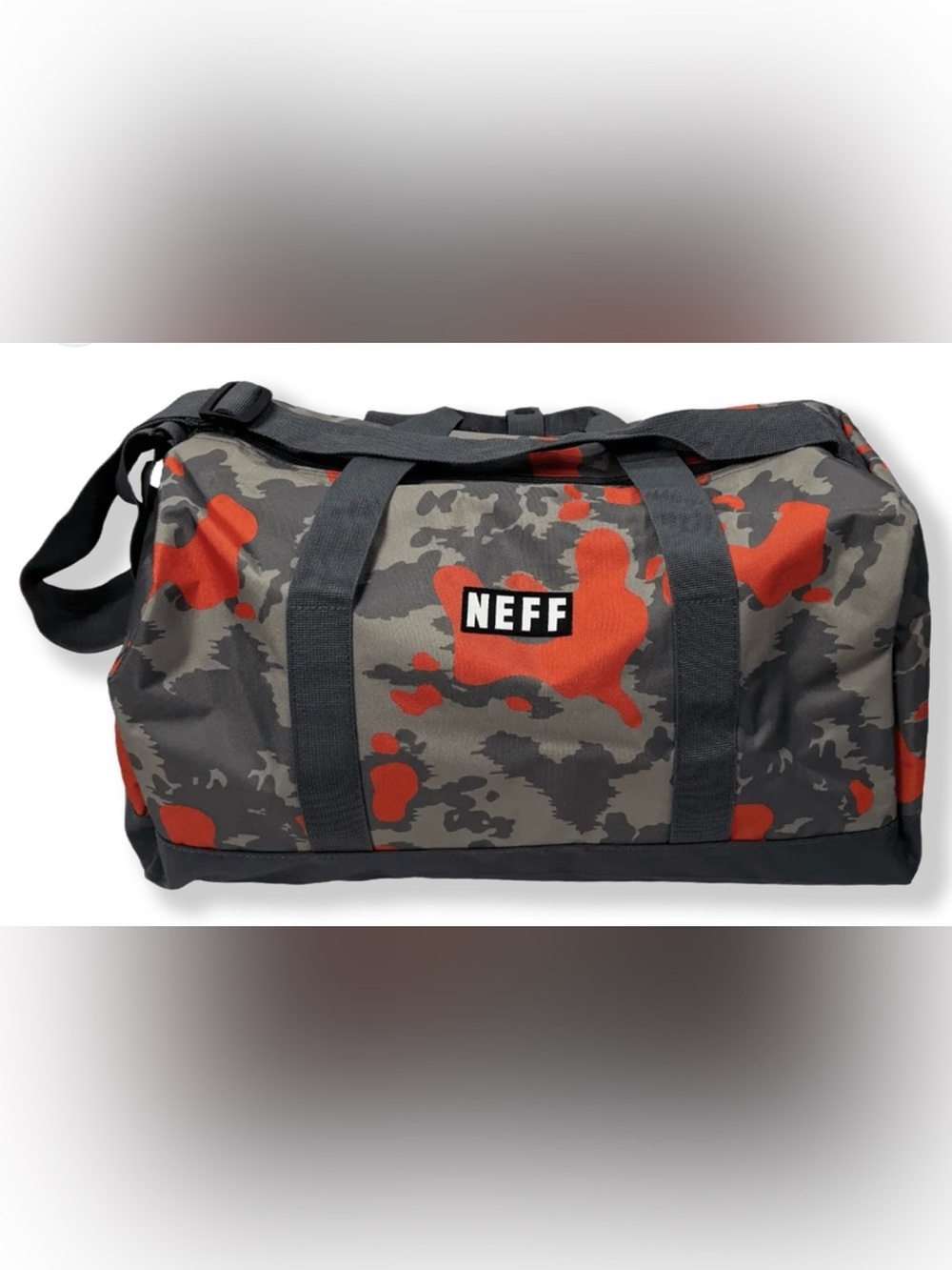 Neff Gray & Orange Camo Men’s Duffel Bag NWT